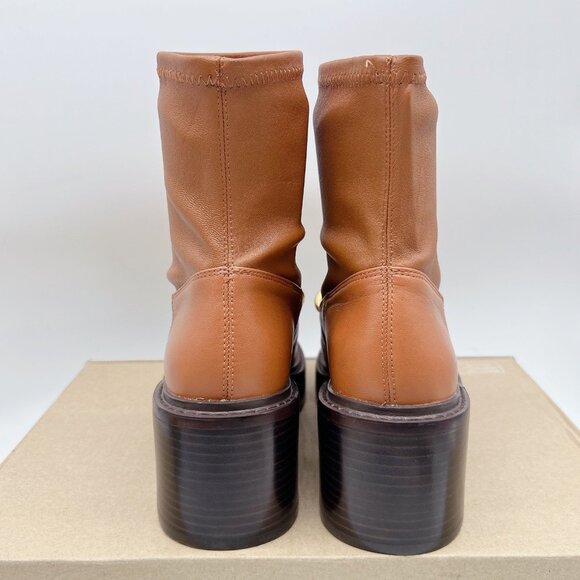 COACH Kenna Women’s Ankle Boots Platform Booties Brown Leather Block Heel US 5 B - Picture 10 of 15